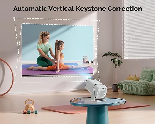 WZATCO Yuva Go, Android 14.0 Smart Projector 4k Ultra HD, Rotatable Design, Auto & 4D Keystone with Netflix, Prime etc, 9000 Lumens, WiFi 6 & BT, Screen Mirroring, ARC, 720P Native (TS)
