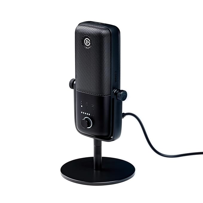Elgato Wave:3 Premium USB Condenser Unidirectional Microphone and Digital Mixing Solution, Anti-Clipping Technology, Capacitive Mute, Streaming and Podcasting, (10MAB9901, Black) (SD)