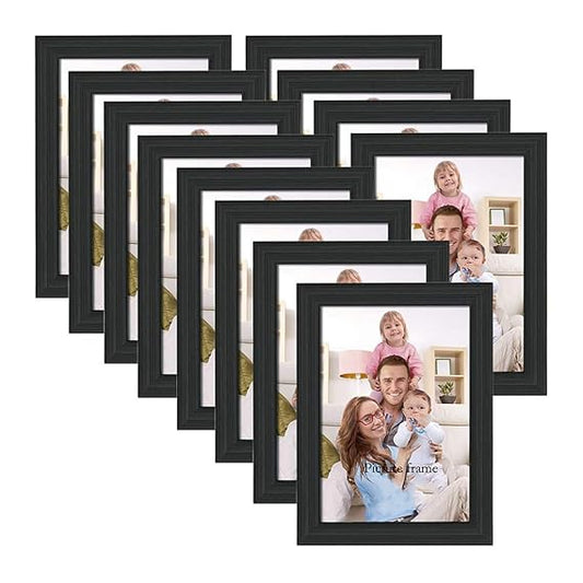 Scoffco ArtzFolio Wall Photo Frame D224 | Wall Photo Frame Collage for Living Room | Picture Frames Home & Wall Decoration | Black | Set of 12 Units | 6x8inch