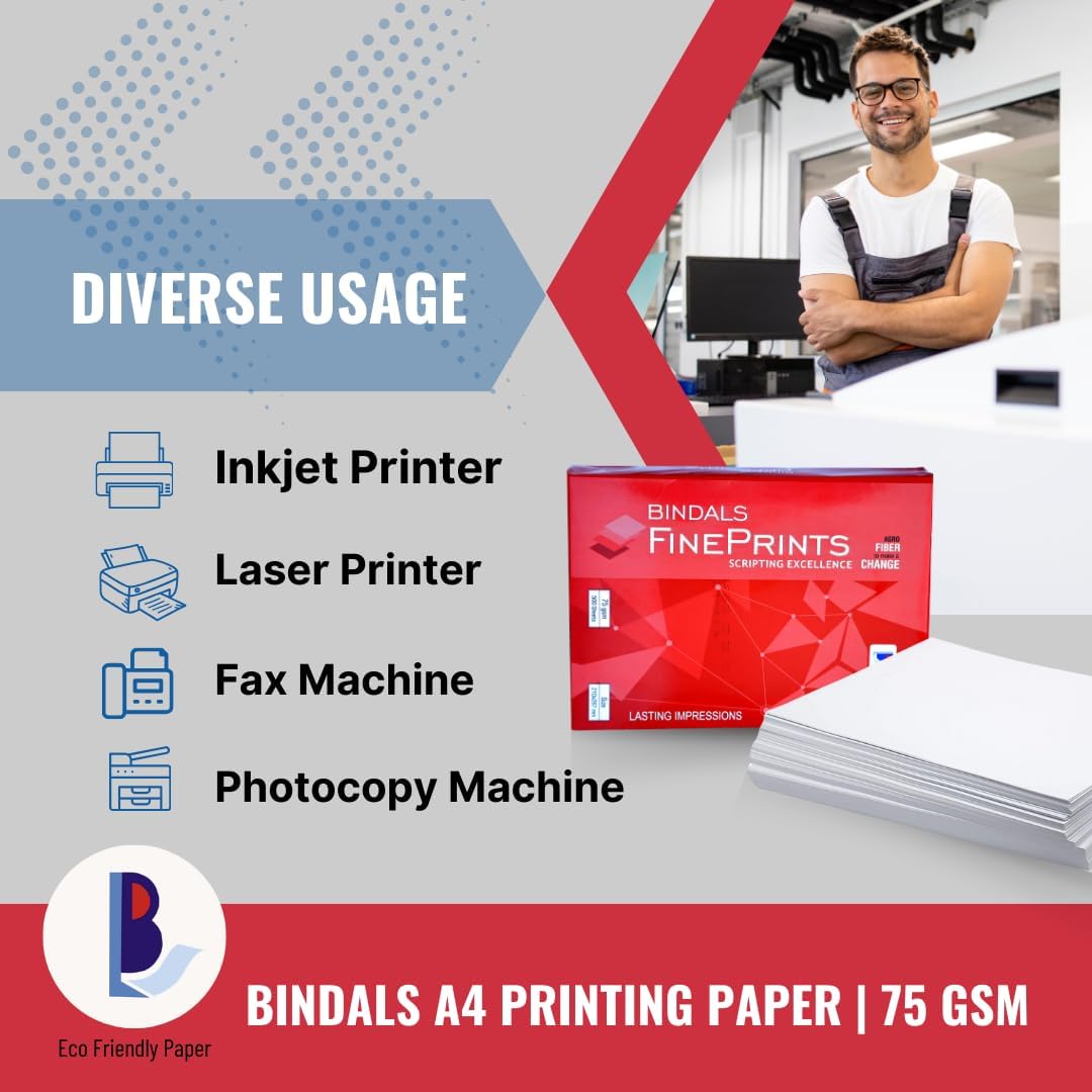 BINDALS Copier Paper A4 paper 500 sheets 75 gsm 1 Ream