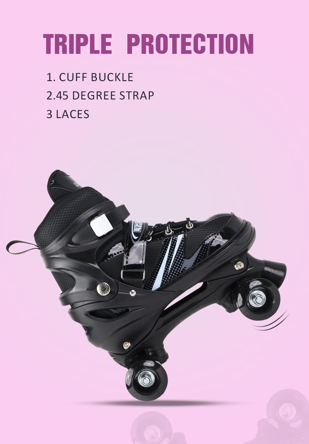 Lyrovo Derby Unisex Child Roller Skates Shoes with Break  (ASL)