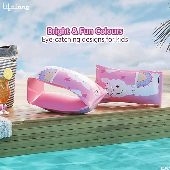 Lifelong Swimming Arm Band Float/Swim Armband/Arm Sleeves Band for Swimming Pool/Floater/Floaties for Kids Boys and Girls (Pink) (ASL)