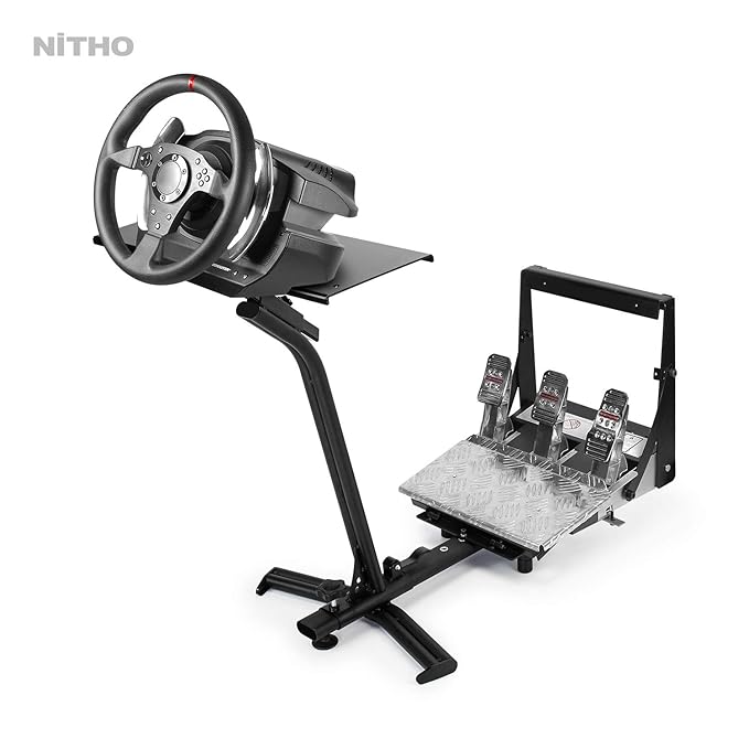 Nitho Alloy Steel RS-2 Drive Pro Stand 3, Adjustable Racing Wheel Gear Shifter Pedal Supporter for Logitech G29/G920/G923/G27/G25 Thrustmaster...