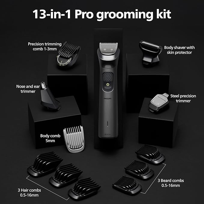 Philips India's No.1 Men's Trimmer | Pro Beardsense Technology | Precision Trimming |13-In-1 | Face,Body & Private Parts | 2 Year Warranty I 120 Min Runtime
