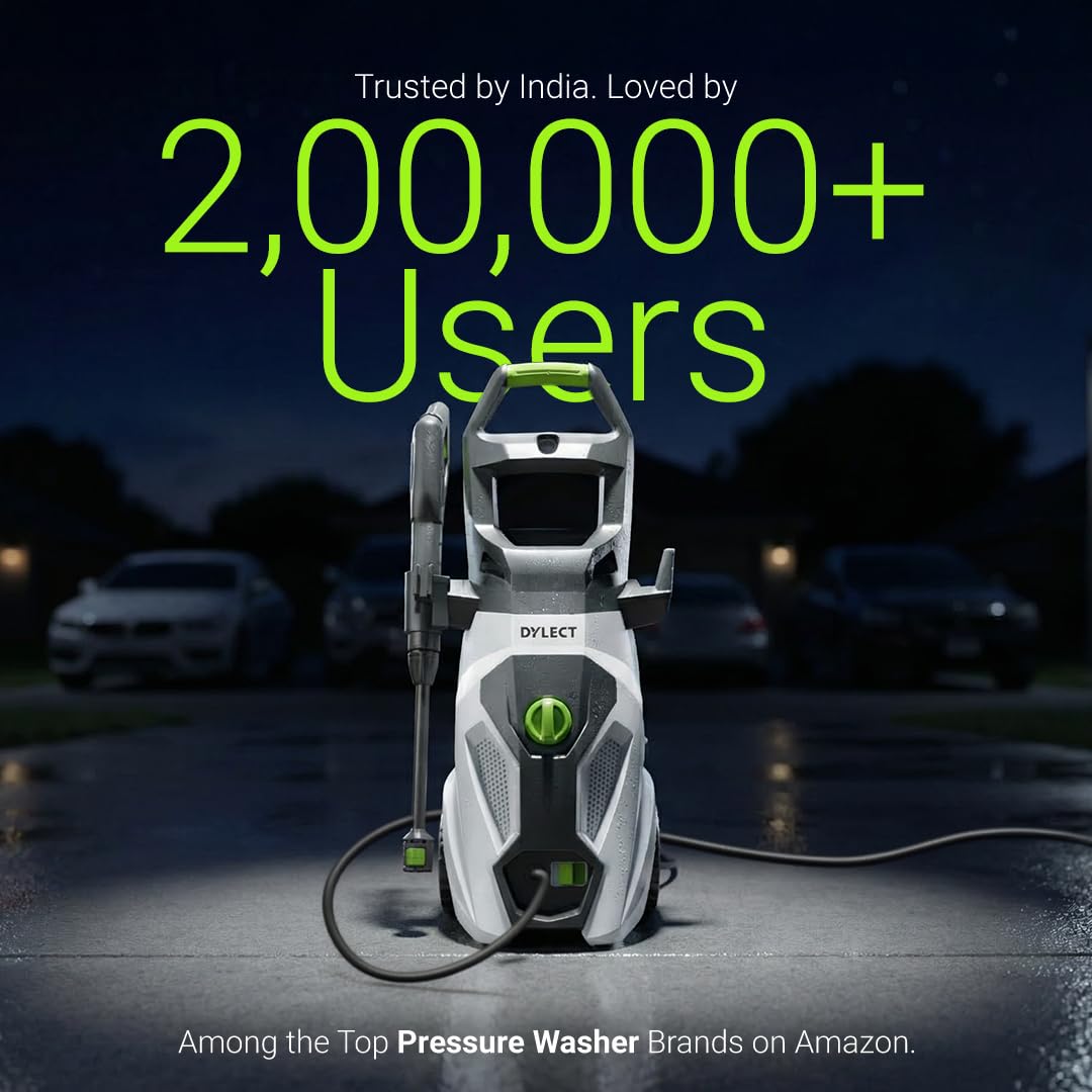 [Upgraded 2026] DYLECT® Ultra Power Max High Pressure Car Washer | 2000W | 160 Bar | 7L/Min Flow Rate | 8m Outlet Hose | Now with Precision Adjustable Foam Blaster | Incl. 10 Accessories (RD)