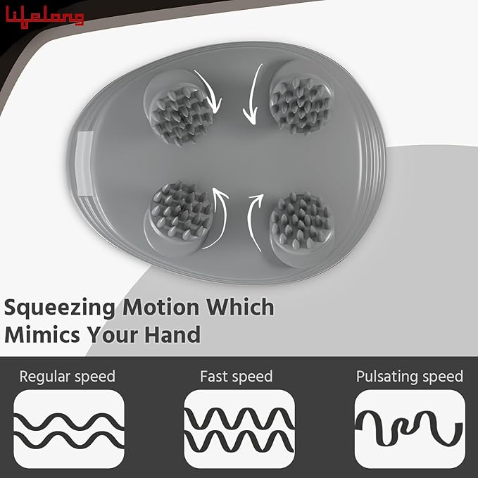 Lifelong Rechargeable Electric Head & Scalp Kneading Massager, 4 Speed Modes, Handheld Portable Head Massager for Hair Growth, Deep Clean and Stress Relieving