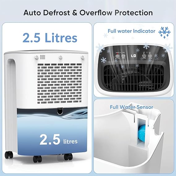 HINISO 10L Smart Compressor Dehumidifier for Home & Basement up to 2000 Sq.ft with WiFi Remote App Control, Auto Defrost, Overflow Protection, Timer & 2.5L Tank (SD)
