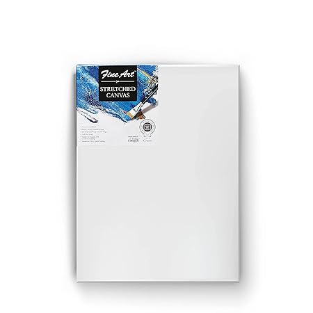 Pidilite Fevicryl Fine Art Stretched Canvas Back Fold for Painting, 100% Cotton Fine Grain Stretched Canvas, Ideal for Acrylic & Oil Painting, (24 X 36 Inch)