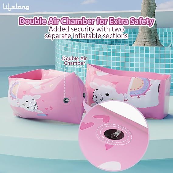 Lifelong Swimming Arm Band Float/Swim Armband/Arm Sleeves Band for Swimming Pool/Floater/Floaties for Kids Boys and Girls (Pink) (ASL)