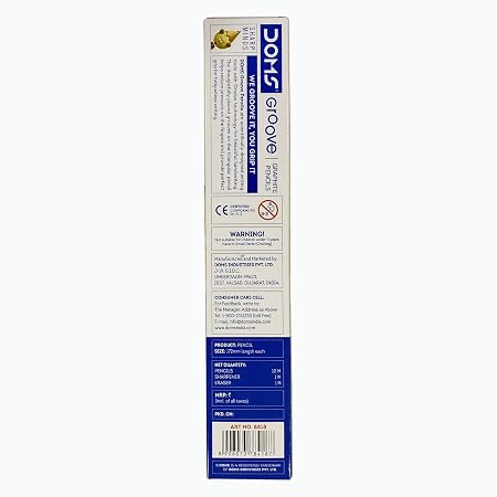 Doms Groove HB/2 Super Dark Graphite Pencil Box Pack | Innovative Groove For Perfect Grip | Free Eraser & Sharpner Inside