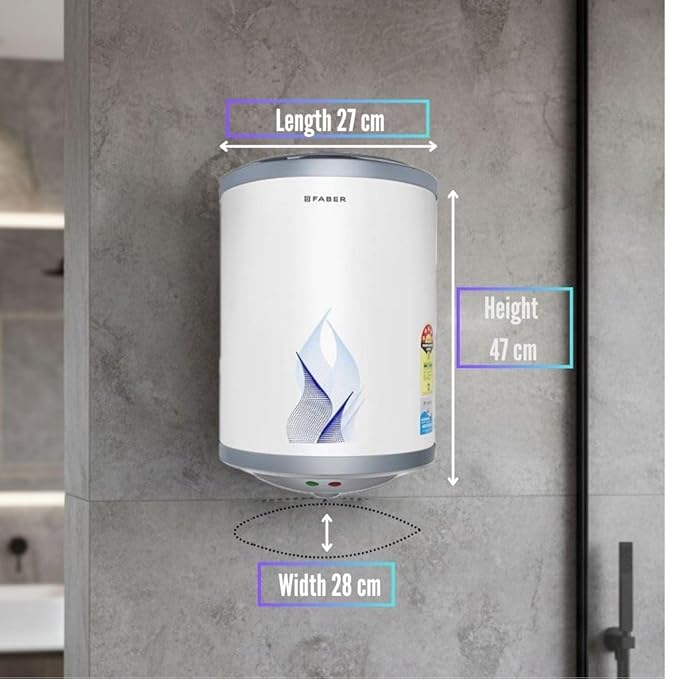 Faber 25Ltr Storage Water Heater (FWG VULCAN 25V), 5 Star, 7 yrs warranty on tank, Free Installation with Inlet & Outlet pipe, White