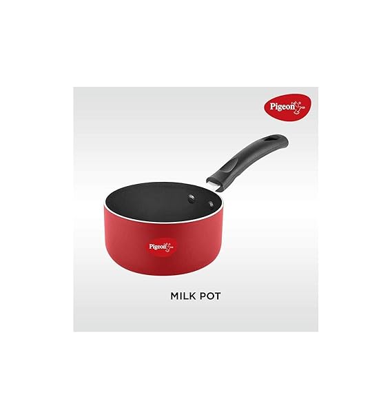 Pigeon Favourite 7 Piece Gift Set Non-Stick Coated Comes with Fry Pan, Kadhai, Lid, Sauce Pan, Spatula, Tadka Pan and a Tawa - Gas Stove Compatible (RD)