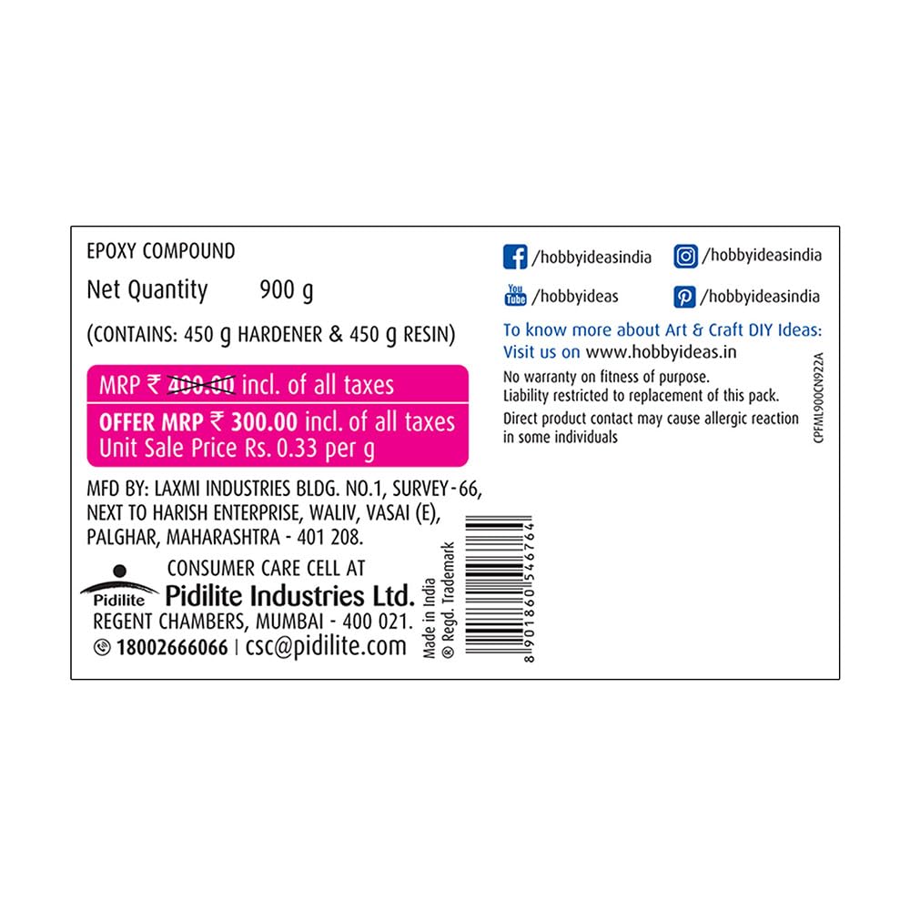 Fevicryl Mould It, 900 g, Clay Set for Modelling and Sculpting, Air Dry Clay for Art and Craft, Gift for Artists, Students, Children