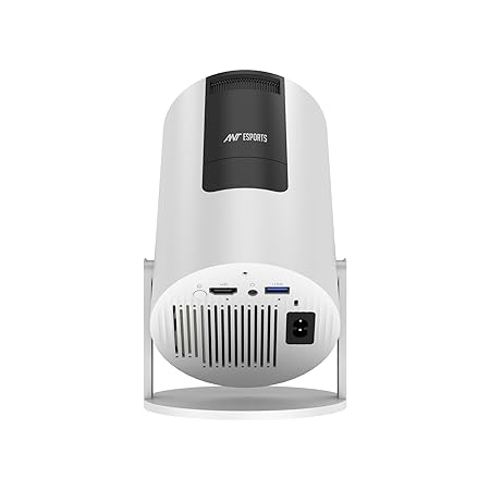 Ant Esports View 521 Smart LED Projector - White | 1080P & 4K Support I 2500 Lumens I WiFi +BT, Android 9 I HDMI/USB I Upto 130"(330cm) Max Screen I Speaker Power 3W I 720P Native Included 120" Screen