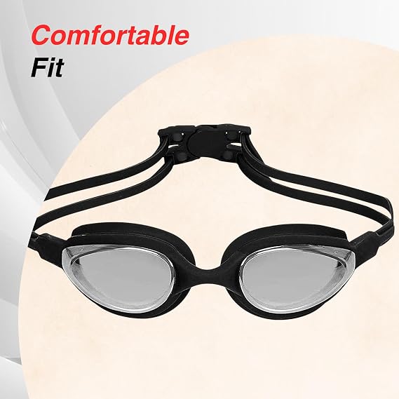 Amazon Brand - Symactive Polypropylene Big Frame Competition Swim Goggles with Protective Case | Pro Clear Lens | Wide-Vision Swimming Goggles with UV & Fog Resistant | for Unisex, Adult (ASL)