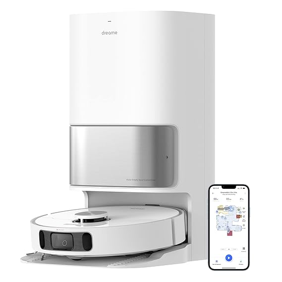 DREAME L10s Ultra Robot Vacuum Cleaner Washer with Self-Cleaning Base Station (Dust Drain, Automatic Cleaning) AI Obstacle Detection 3D, 5300Pa Suction Power, 210 Minutes Battery, WiFi/APP/Alexa (DBN)