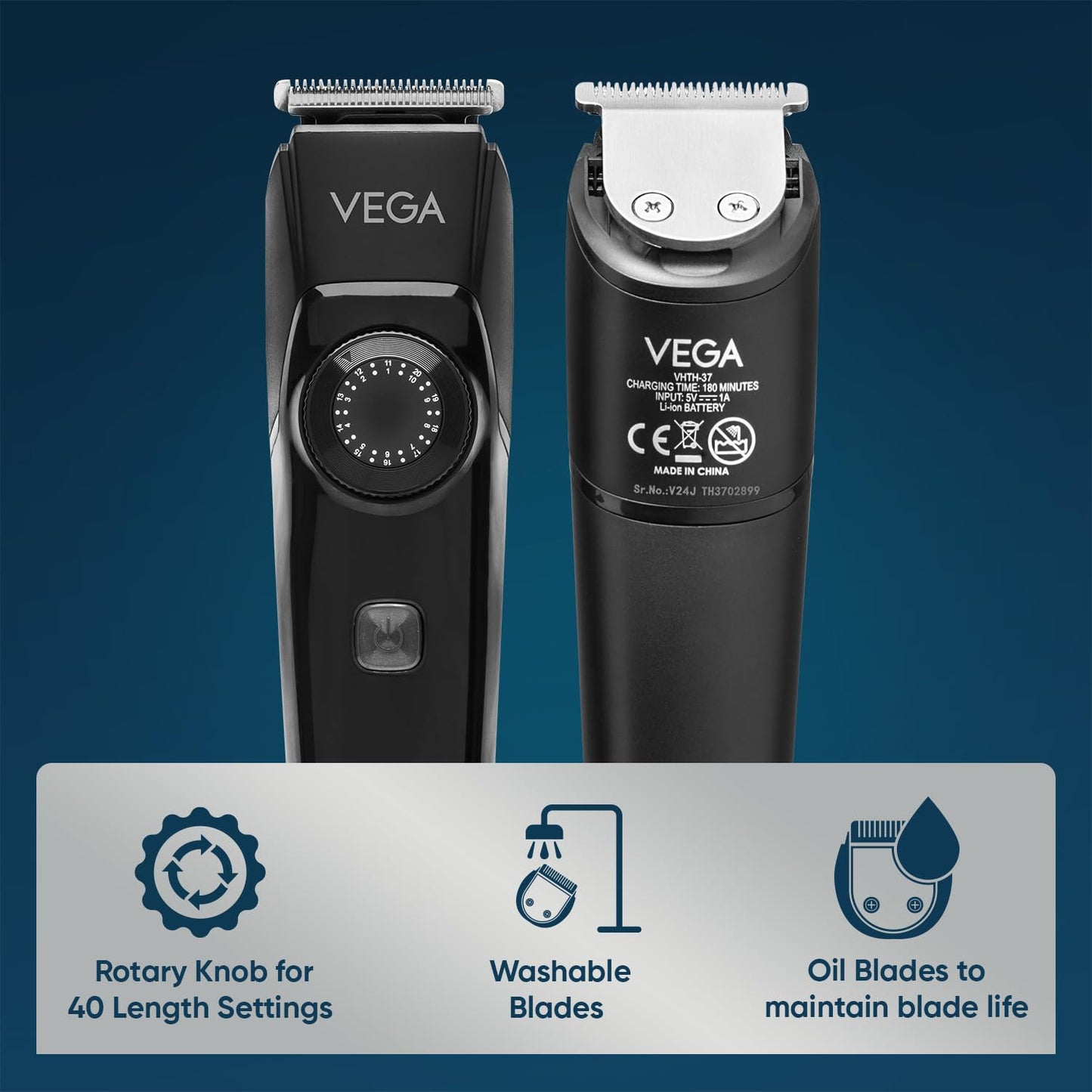 Vega OG 15 in 1 Trimmer for Men | Men Beard |All Rounder Grooming Set with 3 Hrs Non-Stop Runtime | for Body, Man- Face, Nose & Private Parts | USB Type C, 2 Year Warranty, (VHTH-37)