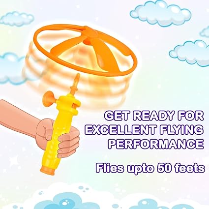 Ratna's Mini Flying Saucer Flies Upto 40 Feet High Spinnig Flying Toy for Outdoor Play for KidsRatna's Mini Flying Saucer Flies Upto 40 Feet High Spinnig Flying Toy for Outdoor Play for Kids