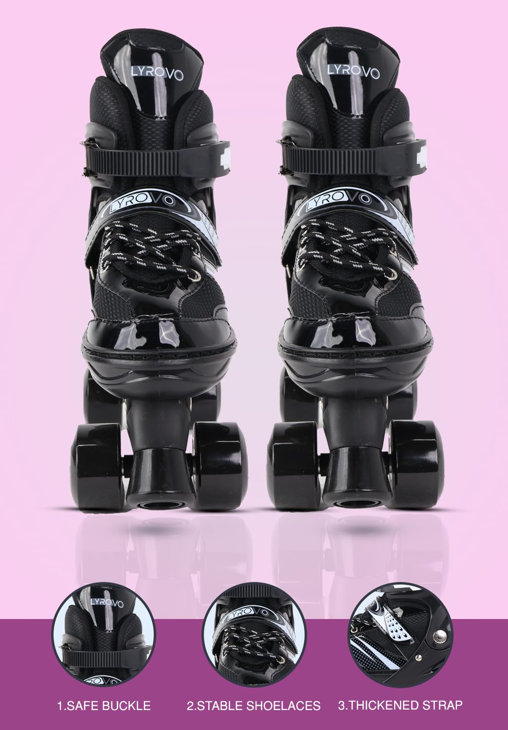 Lyrovo Derby Unisex Child Roller Skates Shoes with Break  (ASL)