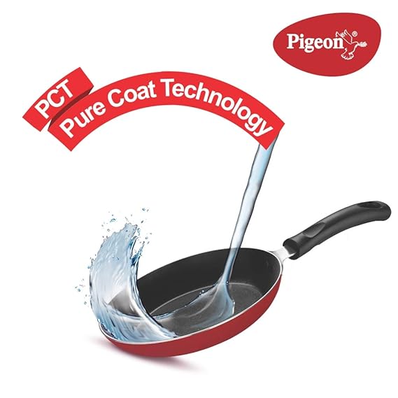 Pigeon Aluminium Nonstick Duo Pack Flat Tawa 250 and Fry Pan 200 Gift Set