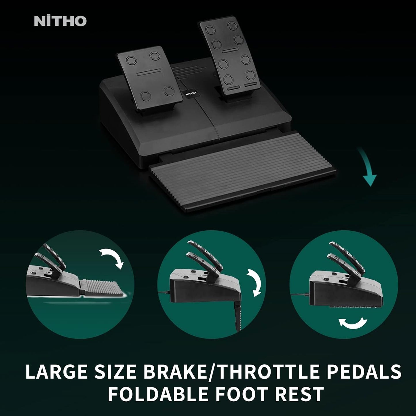 Nitho Drive PRO V16 Gaming Racing Wheel with Shifter and Floor Pedals, Steering Wheel for PC, PS4, Xbox One, Xbox Series X|S, Nintendo Switch, 270 Degree Driving Car Simulator