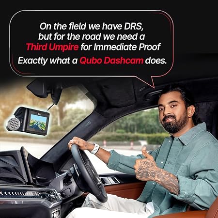 Qubo Car Dash Camera Pro (with GPS Logger) Dash Cam | from Hero Group | Made in India | Full HD 1080p | Wide Angle View | G-Sensor | Wi-Fi | Emergency Recording | Supports Up to 256 GB SD Card (SD)