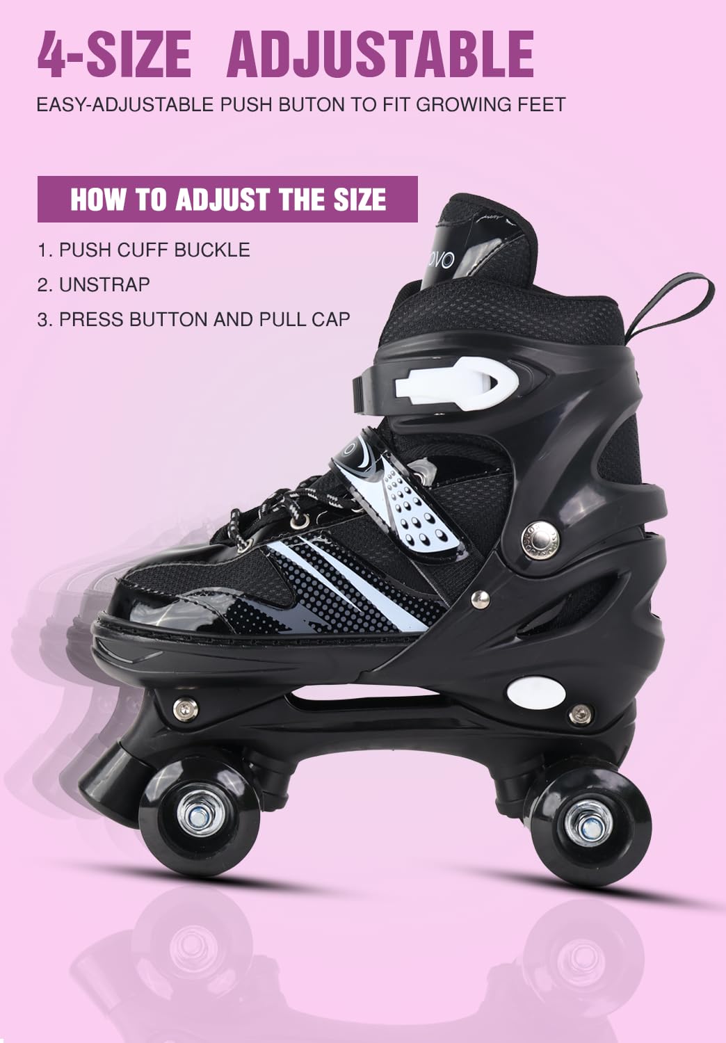 Lyrovo Derby Unisex Child Roller Skates Shoes with Break  (ASL)
