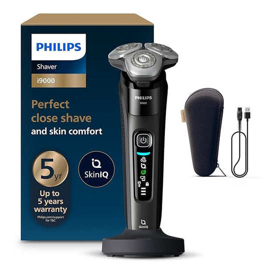Philips World's No.1 Electric Shaver for Man|Hydro SkinGlide Flex Heads + Precision Trimmer|Triple Lift & Cut|5 Smart Controls|100% Waterproof|3min Quick Charge|5yr Warranty|X9000/11 (SD)