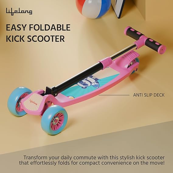 Lifelong LLKS03 Foldable Kick Skating Cycle| Skate Scooter for Kids(Max User Weight: 50Kg) Kids Scooter (ASL)