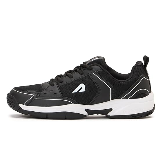 Boldfit Badminton Shoes for Man Lightweight Non Marking Shoes for Badminton Breathable Anti Skid Shoe for Man Shuttle Non Marking Indoor Shoe for Pickleball, Tennis, Padel, Black White   (ASL)