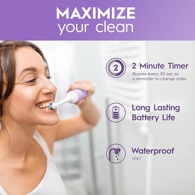 Oral-B Vitality Pro with Sensitive Plus Rechargeable Electric Toothbrush for Adults, 3 Brushing Modes (Daily, Sensitive, Sensitive Plus), 2 Min Timer with Quadpacer, 2 Year Warranty by Oral B, IPX7 Water Resistant, Round Brush Head