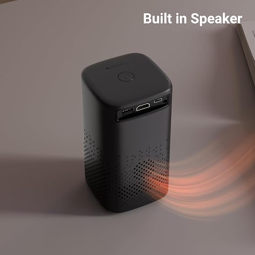 Zebronics Android Portable Smart Projector, 1080p Support, 3600 Lumens, 150" Screen, OTT Apps (Netflix, Prime), Miracast, WiFi, BT, HDMI, Built-in Battery, 2hr Playtime (TS)