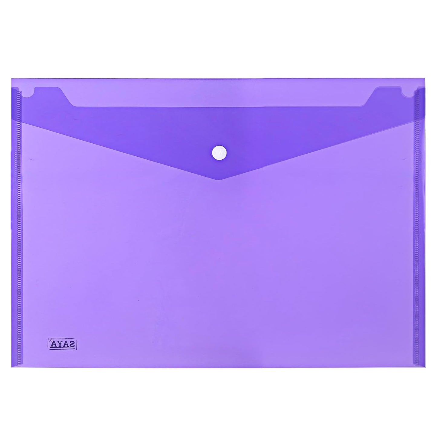 Saya My Clear Bag Documents Organizer – Waterproof A3 File Folder with Snap Closure Random Color (Pack of 10) – Durable, Stylish & Secure Paper Storage Solution