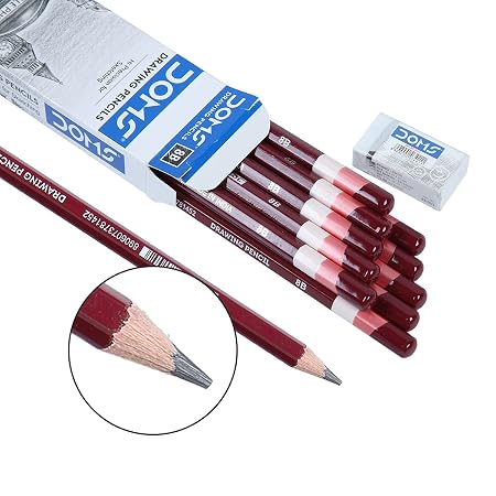 DOMS Drawing & Sketching 8B Graphite Pencils | Extra Dark Graphite Pencil for Drawing, Shading & Sketching