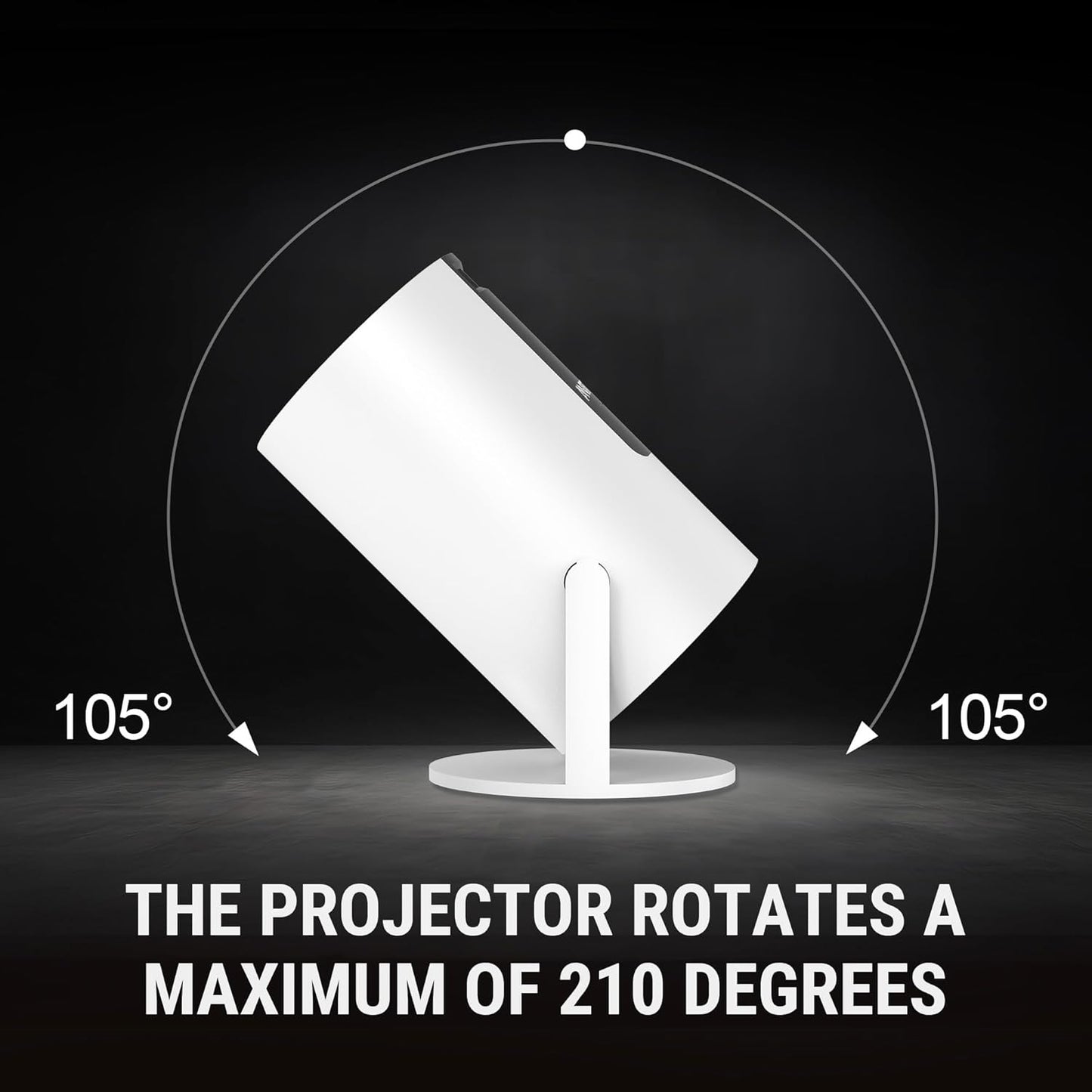 Ant Esports View 521 Smart LED Projector - White | 1080P & 4K Support I 2500 Lumens I WiFi +BT, Android 9 I HDMI/USB I Upto 130"(330cm) Max Screen I Speaker Power 3W I 720P Native Included 120" Screen