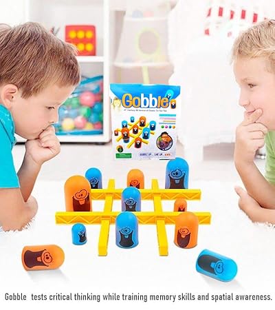 Gobble Board Game | Learning Toys for 2+ Year Old | Tic Tac Toe | Brain Games for Kids 5 Years | Strategy Board Games for Adults | Brain Development | Graphics only for Reference**