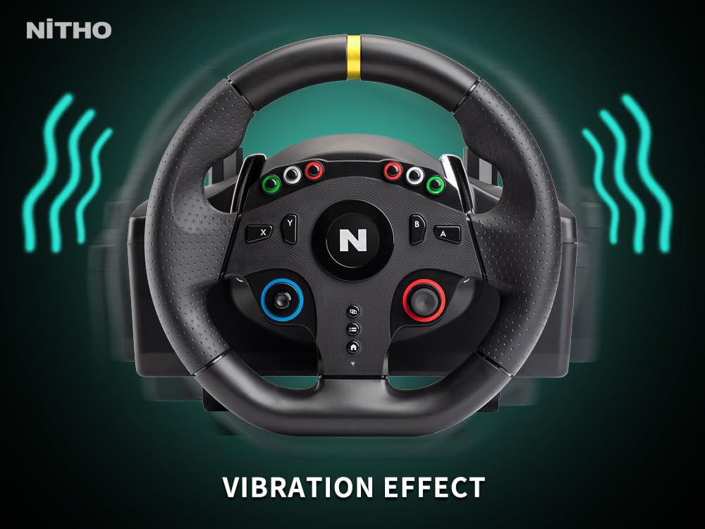 Nitho Drive Pro ONE V24 Gaming Racing Wheel and Pedals, 270 Degree Steering Wheel for PC, PS4, Xbox One, Xbox Series X|S, Switch, Driving Car Simulator - for Arcade Games Only