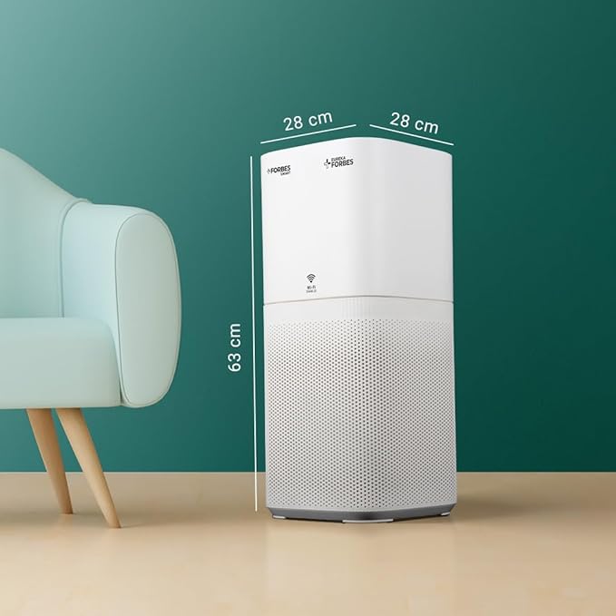 Eureka Forbes Smart Air Purifier 500 for Home |Covers Upto 670 Sq. Ft. | WiFi Enabled | Removes 99.97% Impurities & PM | True HEPA H13 | 4-Stage, 10-Min Purification | App Control | Sleep Mode