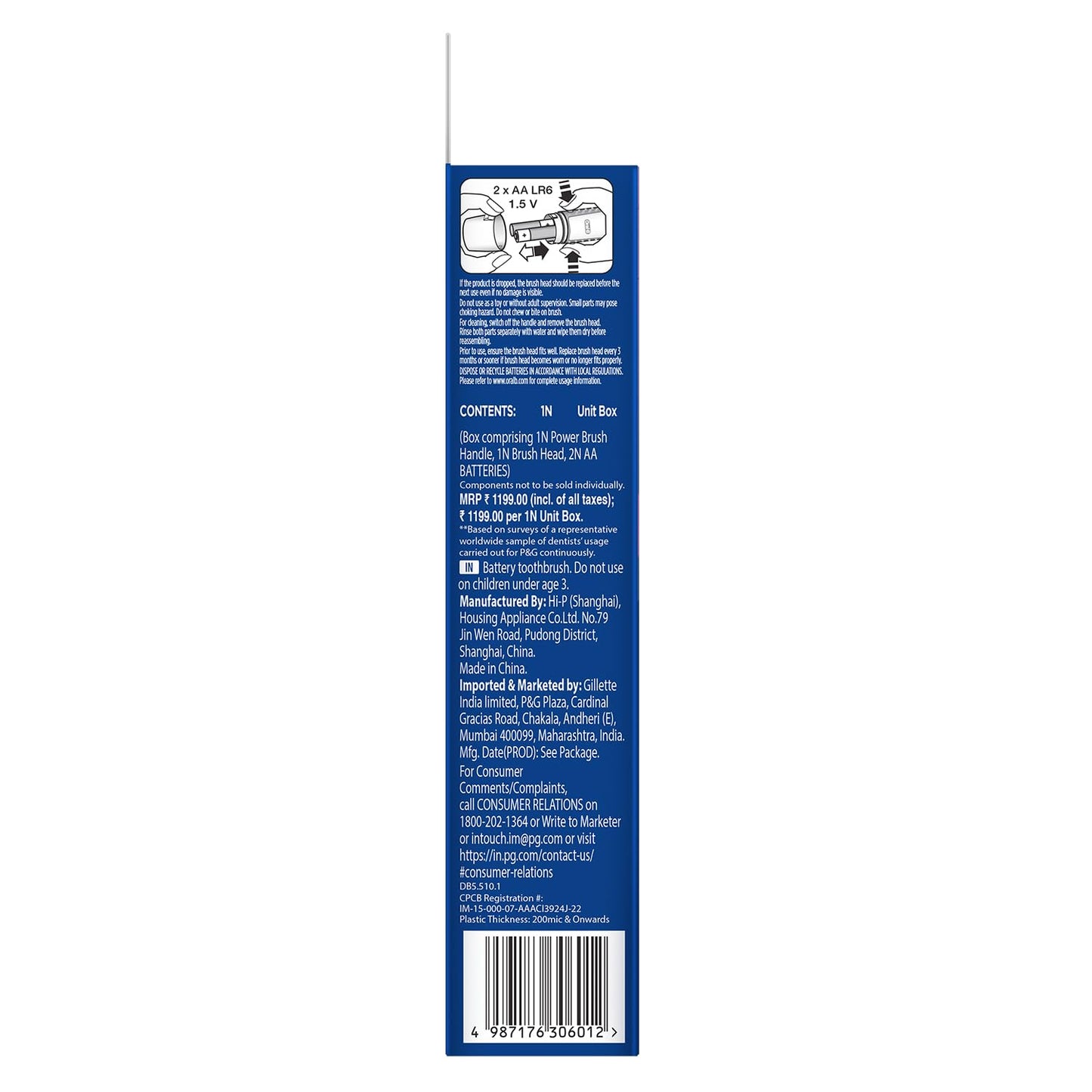 Oral B Pro Expert AA Battery Electric Toothbrush for Adults, 2 Min Timer with Quadpacer, Long Battery Life, IPX7 Water Resistant, 2 Year Warranty by Oral-B, Dentist inspired Round Brush Head