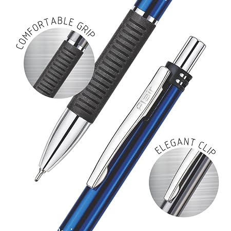 FLAIR Desire Ball Pen Box Pack | Retractable Mechanism With Grip For Easy Holding | Swiss Tip Technology For Smooth Writing Experience | Blue Ink, Pack of 1 Pens