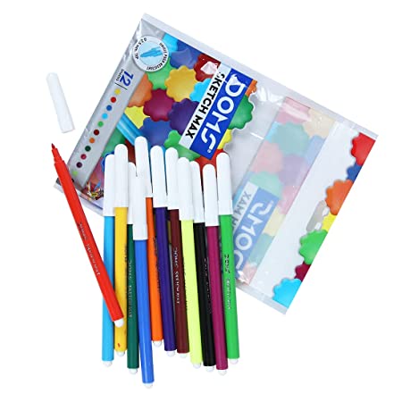 DOMS SKETCH MAX 12SH POUCH PACK Non-Toxic Water Colour Sketch Pens