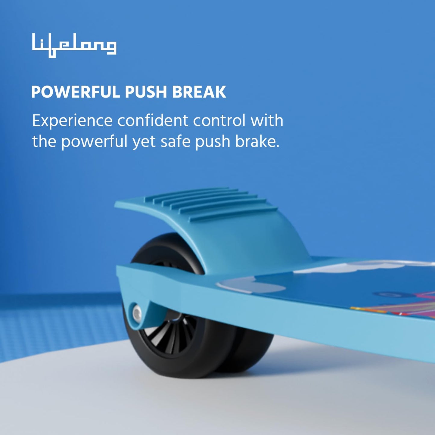 Lifelong Foldable Kids Kick Scooter with LED Wheels & Adjustable Height - Capacity 50kg- for Baby 3+ Year Old boy & Girl - Skate, Blue (ASL)