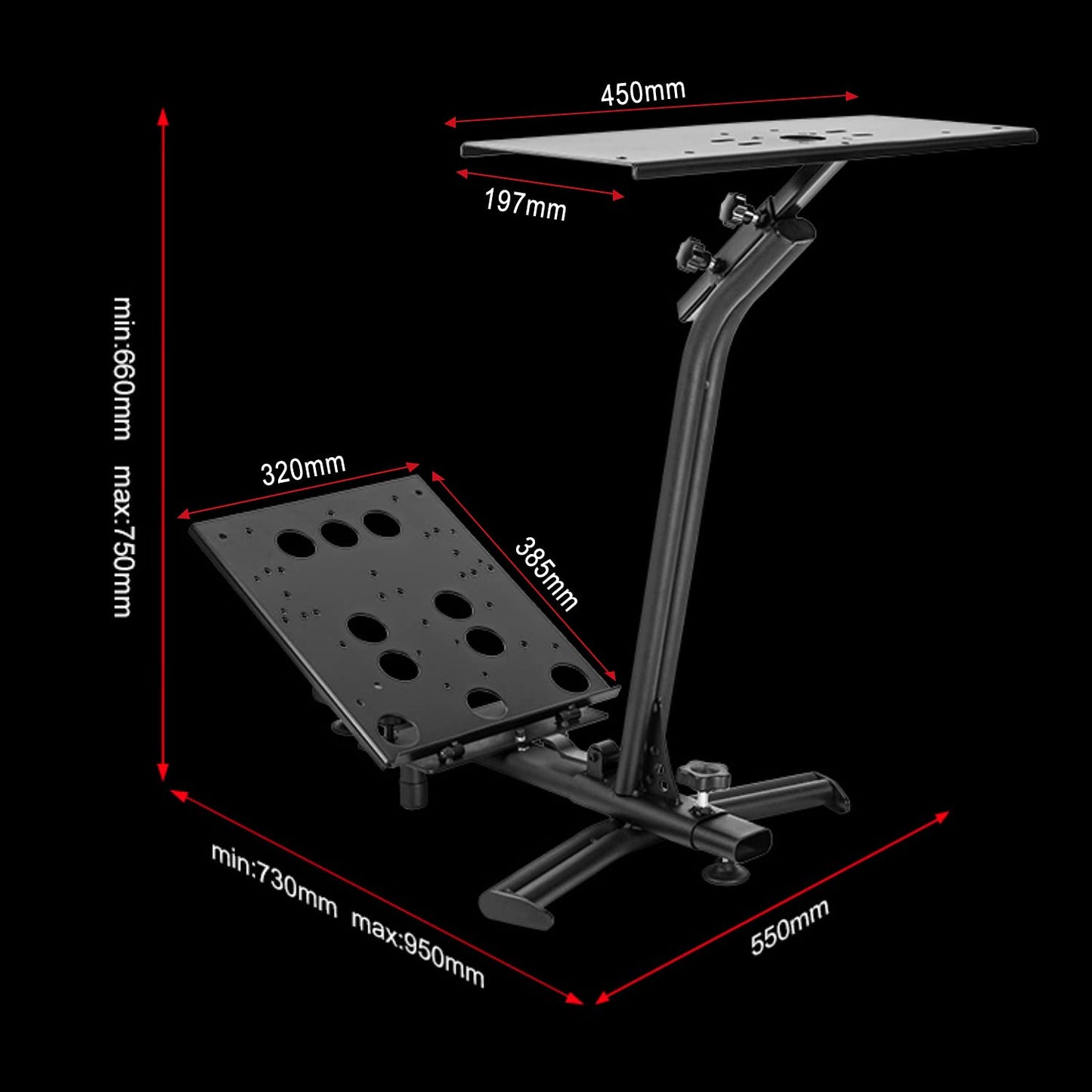 Nitho Alloy Steel RS-2 Drive Pro Stand 3, Adjustable Racing Wheel Gear Shifter Pedal Supporter for Logitech G29/G920/G923/G27/G25 Thrustmaster...