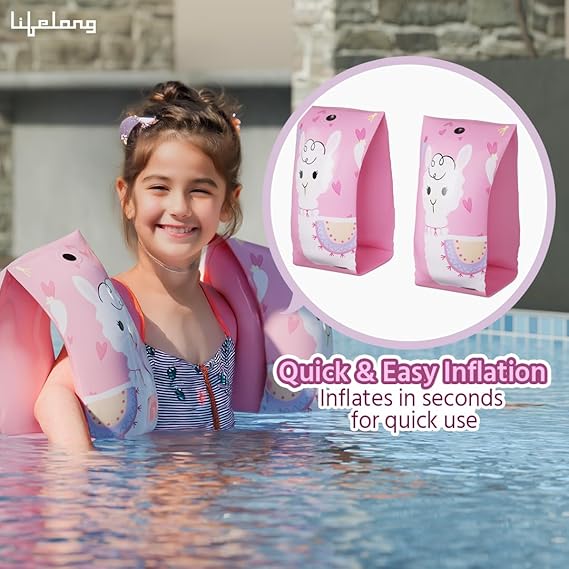 Lifelong Swimming Arm Band Float/Swim Armband/Arm Sleeves Band for Swimming Pool/Floater/Floaties for Kids Boys and Girls (Pink) (ASL)