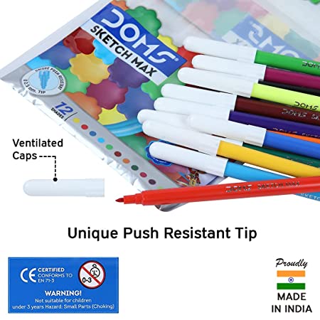 DOMS SKETCH MAX 12SH POUCH PACK Non-Toxic Water Colour Sketch Pens