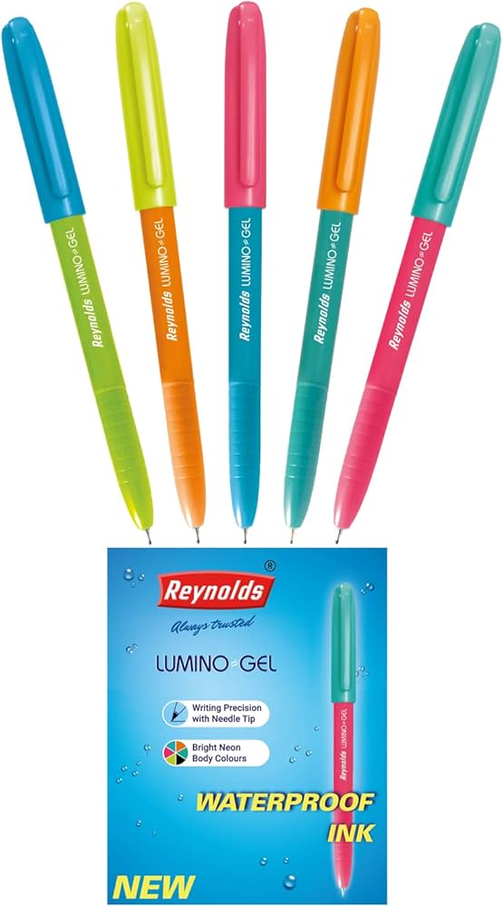 Reynolds LUMINOGEL Lightweight Gel Pen With Comfortable Grip for Extra Smooth Writing I School and Office Stationery | 0.6mm Tip Size