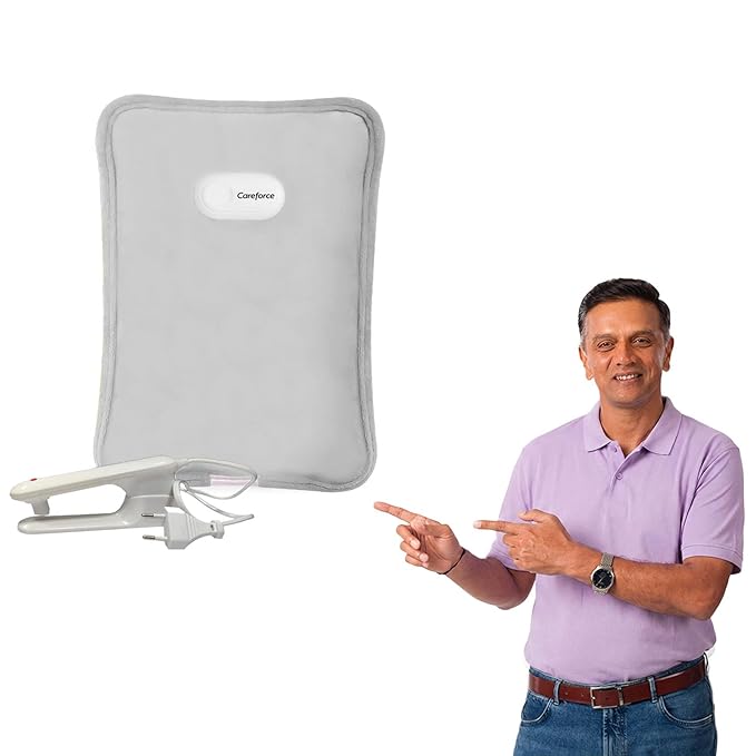 Careforce Premium Electric Hot Water Bag for Pain Relief Heating Pad for Periods Cramps, Muscle Aches Heat Pack for Shoulder, Back, Neck and Full Body Relief - Grey