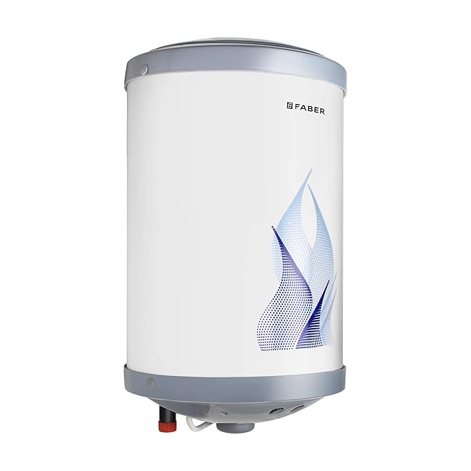 Faber 15Ltr Storage Water Heater (FWG Vulcan 15V), 5 Star, 7 yrs Warranty on Tank, Free Installation with Inlet & Outlet Pipe, White (White, 15L)