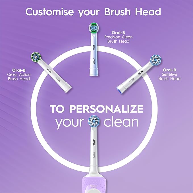 Oral-B Vitality Pro with Sensitive Plus Rechargeable Electric Toothbrush for Adults, 3 Brushing Modes (Daily, Sensitive, Sensitive Plus), 2 Min Timer with Quadpacer, 2 Year Warranty by Oral B, IPX7 Water Resistant, Round Brush Head