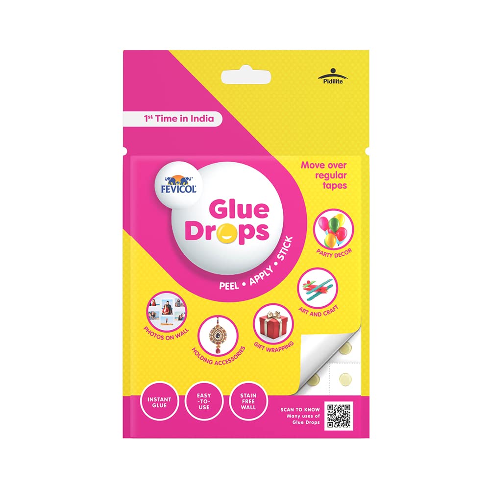 Pidilite Fevicol Multi Use Glue Drops for Events, Decorations & Craft Projects (24 dots)